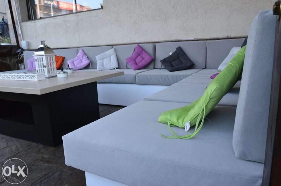 Canapea pt terasa Ionica - piele si stofa impermeabila