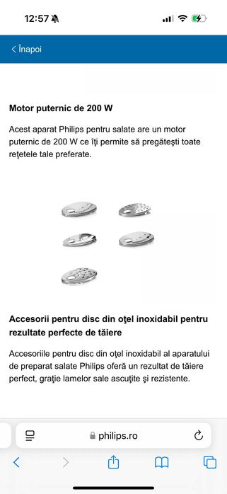 Vand aparat de preparat salate Philips HR1387