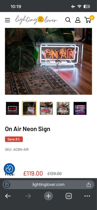 Neon On Air cu tuburi fluorescente (nu LED)
