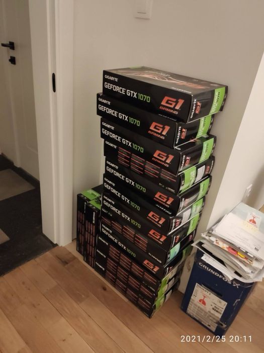 Mining rig / Майнинг риг 20 х GeForce GTX G1 1070 8GB