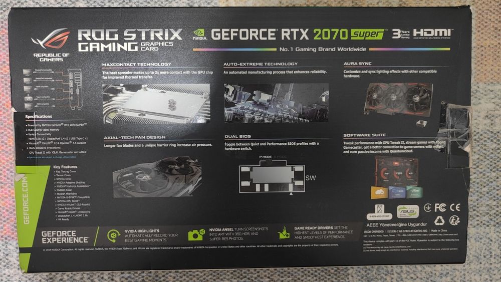 Продам видеокарту ASUS ROG Strix RTX 2070 SUPER Advanced