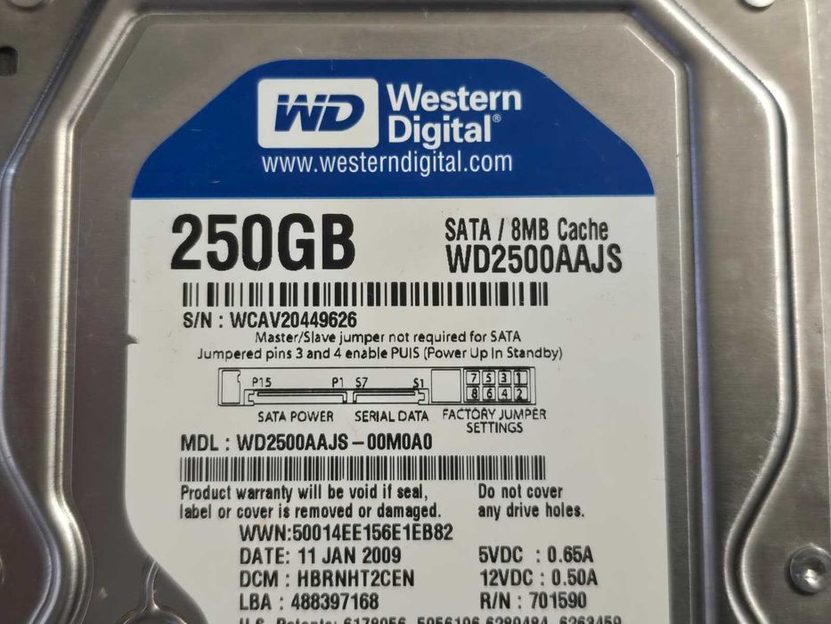 Hard disk Western Digital SATA 250GB 7200RPM 3GB/S 8MB, WD2500AAJS