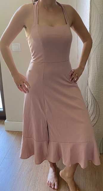Rochie elegantă roz prăfuit (blush), S, noua cu eticheta, ocazie/petrecere, cokteil