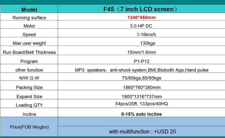 Беговая дорожка F45 Fitness Gear