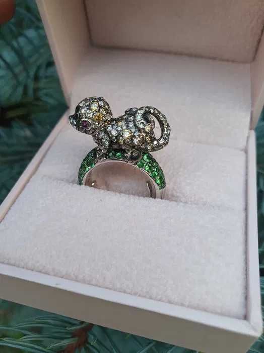 Inel Sillam cu Diamante 2.87 ct,tsavanite,safire roz
