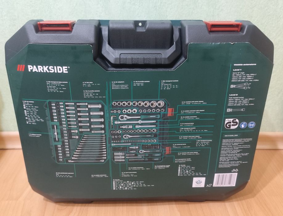 Чисто нов комплект 216 части Parkside гедоре