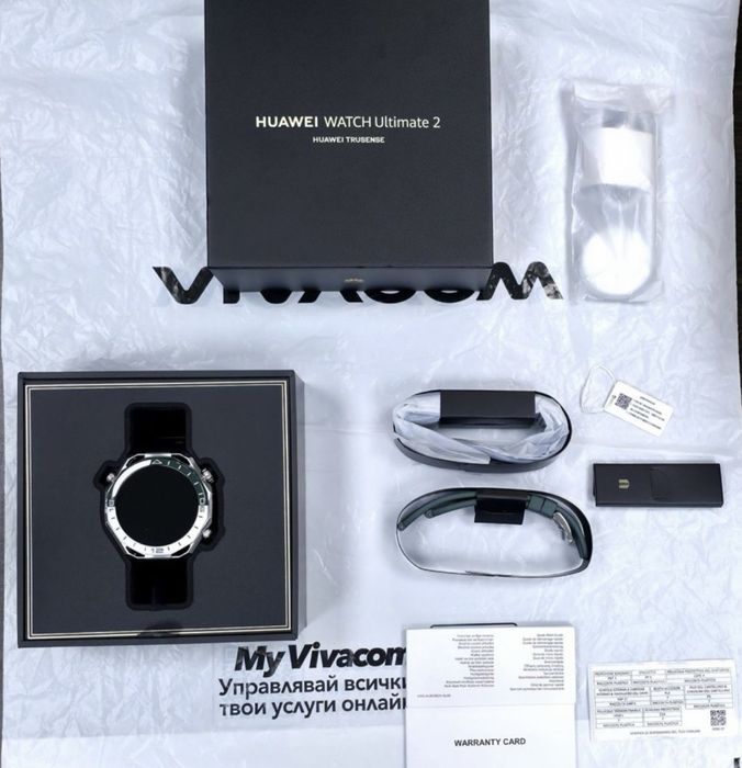 КАТО НОВ 48mm Huawei watch Ultimate 2 Гаранция Vivacom 2028 GREEN Trusense