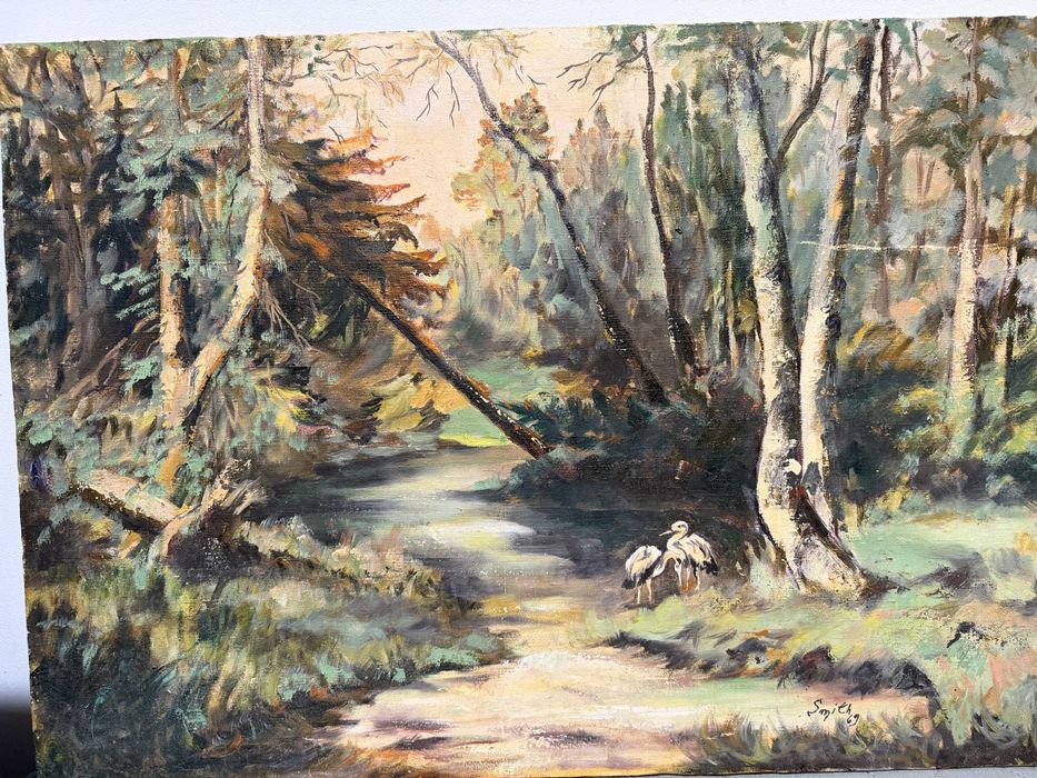 tablou pictura in ulei deosebit foarte vechi dim 70 cmx50cm panza ulei