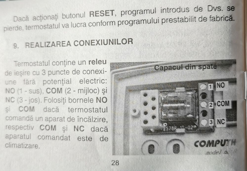 Termostat de cameră programabil cu fir COMPUTHERM Q7