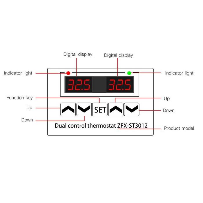Temostat electronic cu doua sonde dual control 220V