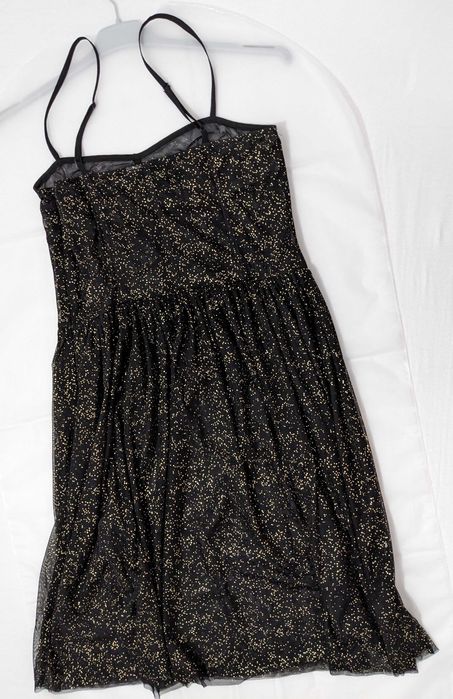 Rochie nouă H&M Divided, mărime S, neagră cu sclipici auriu