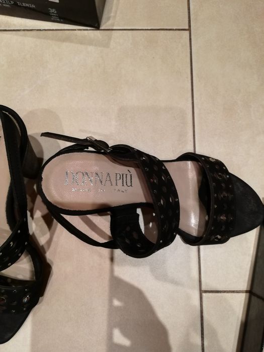 Сандали на  ток  дона пиу италански естествена кожа и камъните с сваро