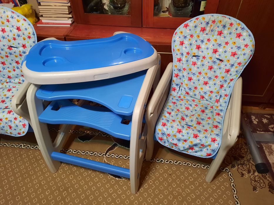 Scaun de masa Juju Eat&Play 2 în 1 albastru - gemeni - 2 scaune