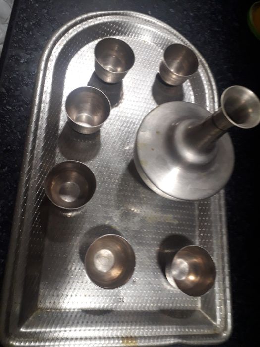 Мельхиоровый мужской набор,