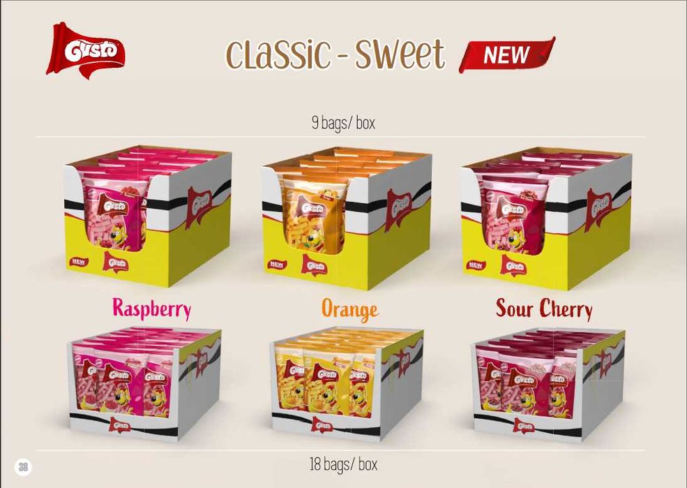 Pufuleti Gusto Classic Sweet EN-GROS - 0.63 USD/punga (min 1 palet)