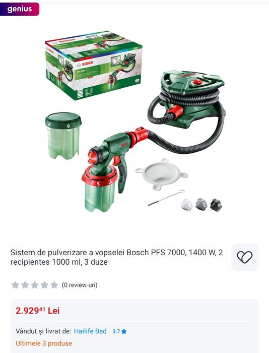 Bosch PFS 7000,La cutie,garanție 24 luni,Vopsea,lavabila