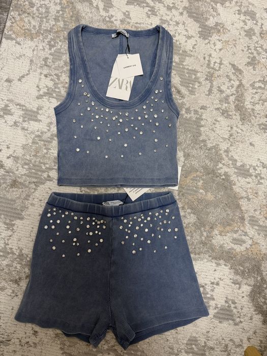 Комплект с камъчета Zara