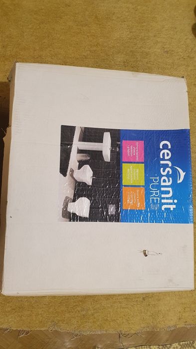 Lavoar + Piedestal baie CERSANIT PURE 55 cm ceramic alb NOI