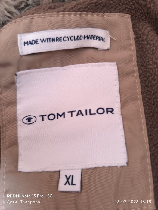 Продавам ново марково,зимно,бежово яке Tom Tailor.
