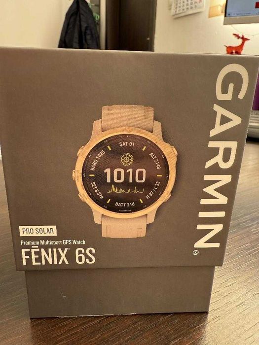 ceas Garmin Fenix 6 S PRO SOLAR LIGHT GOLD