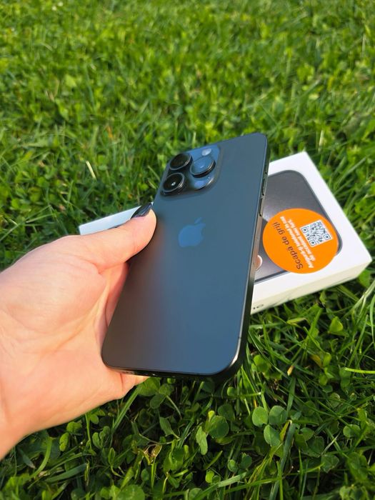 iPhone 15 Pro Black Titanium, 128 GB, garanție până in 05.2026