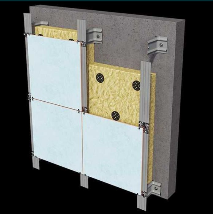 Сухой монтаж (кляммер, кронштейн, профиль для фасада)от производителья