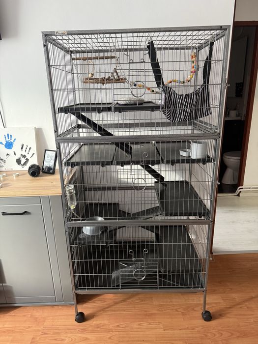 Vand cusca rozatoare PawHut, metal/Polipropilena, 80x52x159 cm