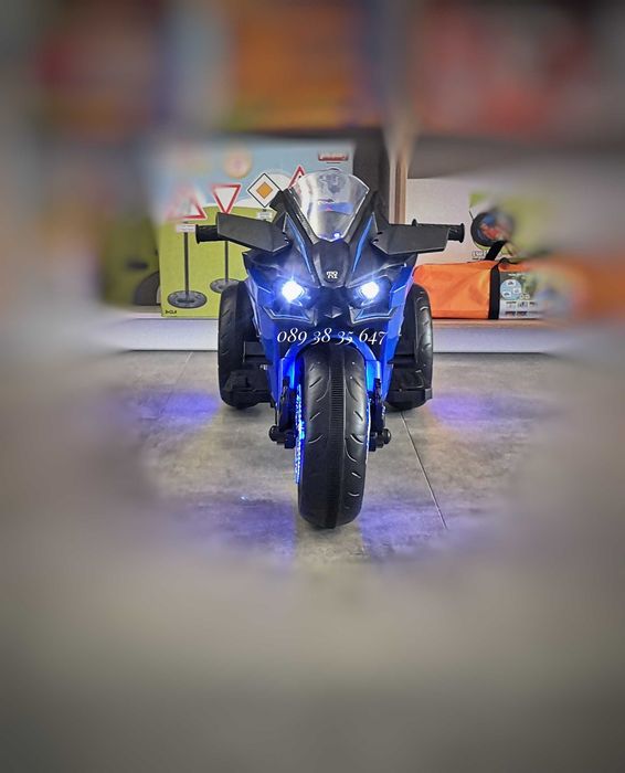 ТОП ЦЕНА!НОВО!Акумулаторен мотор с 3 гуми Ninja BLUE с 12V батерия,USB