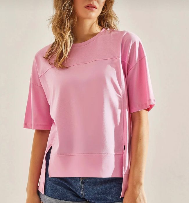 Tricou bumbac roz nou cu etichetă