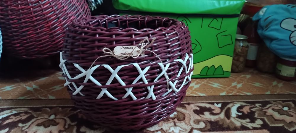 Кашпо, Горшки из ротанга, ручная работа.