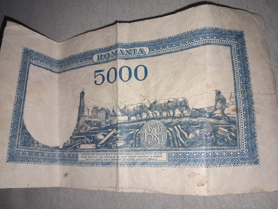 Bacnotă 5000 lei 20 decembrie 1845
