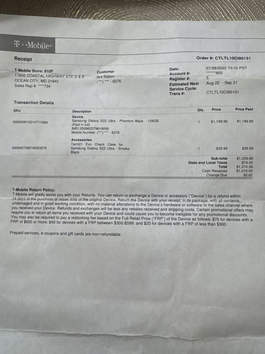 Samsung S22 Ultra 128gb phantom black