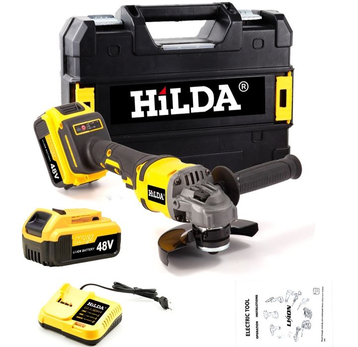 Комплект две машини гайковерт-дрелка и ъглошлайф HILDA 48Vс 2 батерии