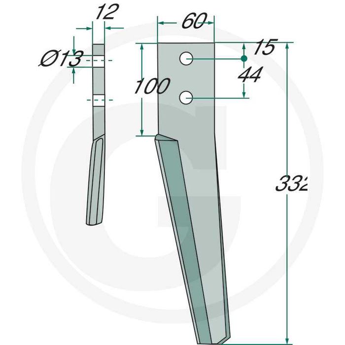 Cutit/dinte grapa rotativa/freza Maschio