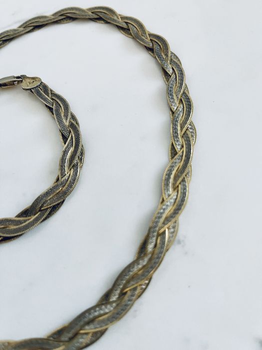 Seturi lant si bratara argint placat cu aur