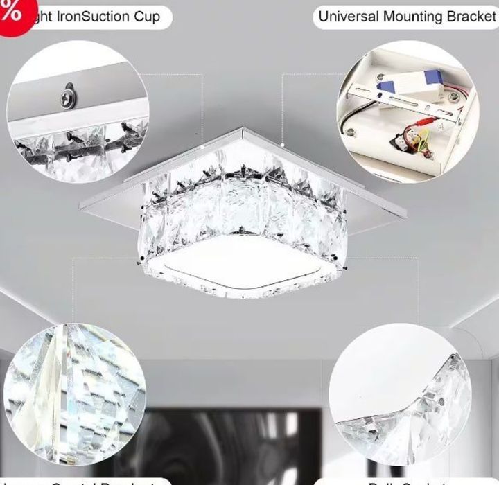 Plafoniera LED 16W de lux, candelabru modern din cristal