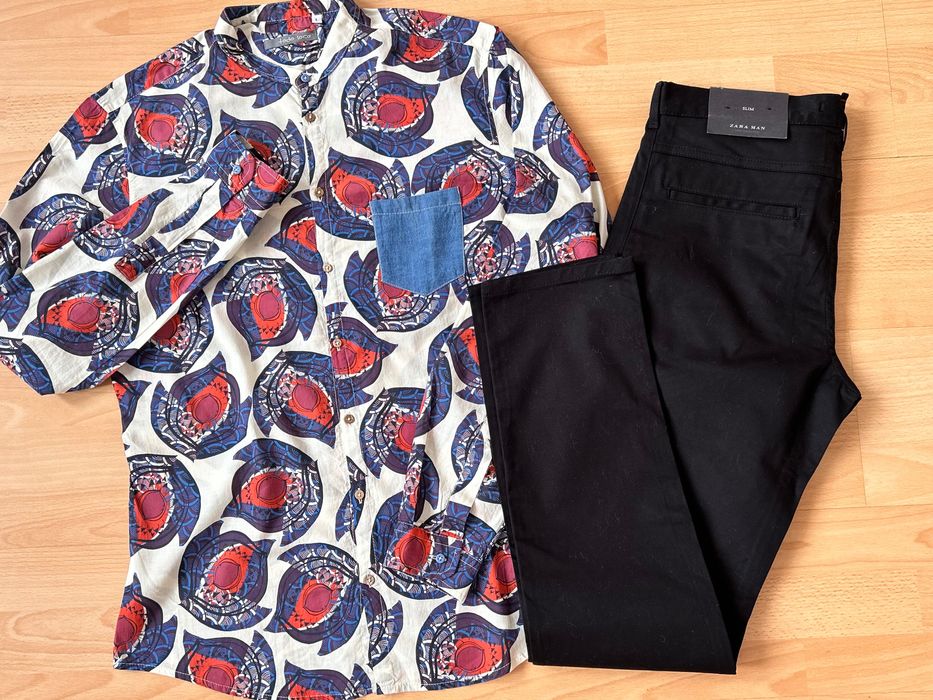 Нови черни панталони/деним Zara & подарък риза Todo Loco