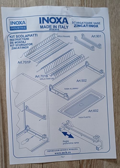 Suport nou vase Inoxa 901 inoxidabil made in Italy pt corp de 900cm