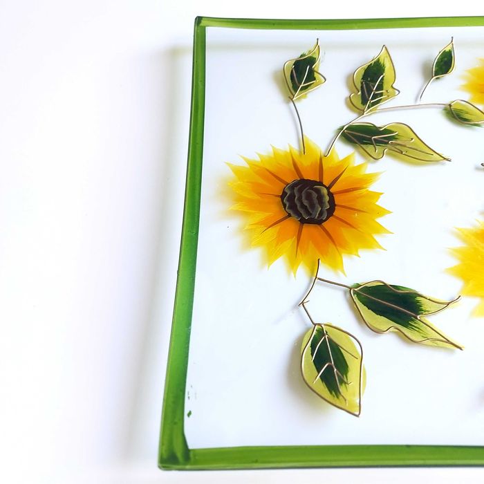 Farfurie decor sticlă Weltbild pictată manual
