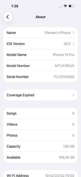 iPhone 15 Pro 128 GB, Natural Titanium