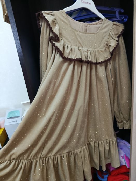 Платья и шубка Тедди для девочек,рост 140