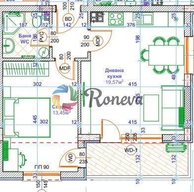 Продава се Двустаен апартамент в Варна, Кайсиева градина - 70 кв.м за 526 €/кв.м - Снимка #2