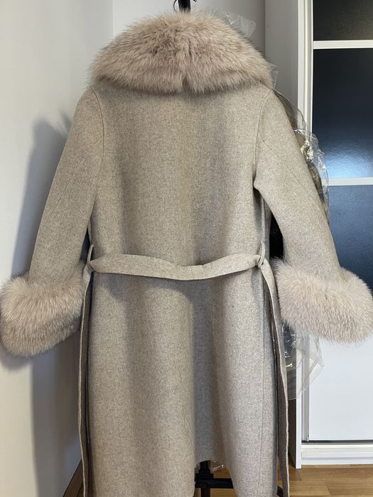 Palton Alpaca blana naturală