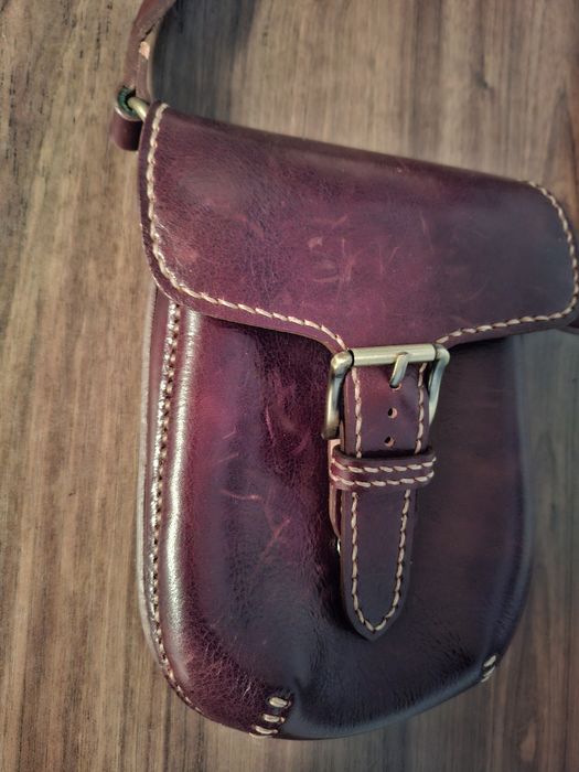 Poșetă piele hand-made cusută manual nouă
