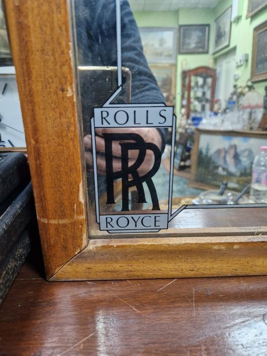 Уникално антикварно английско рекламно огледало Rolls Royce