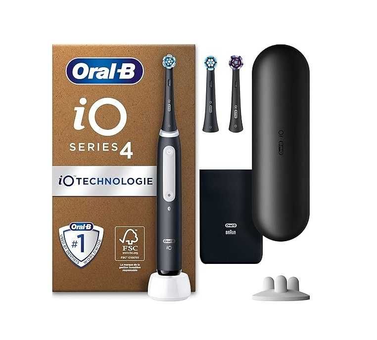 Електрическа четка за зъби Oral-B iO 4 Черна, 3 четки, 1 калъф