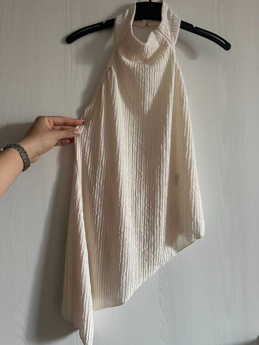 Ефирен дамски летен комплект в бежов цвят - размер S