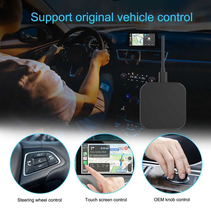 Безжичен Carplay адаптер Z1F Carplay Ai Box от кабелен към безжичен