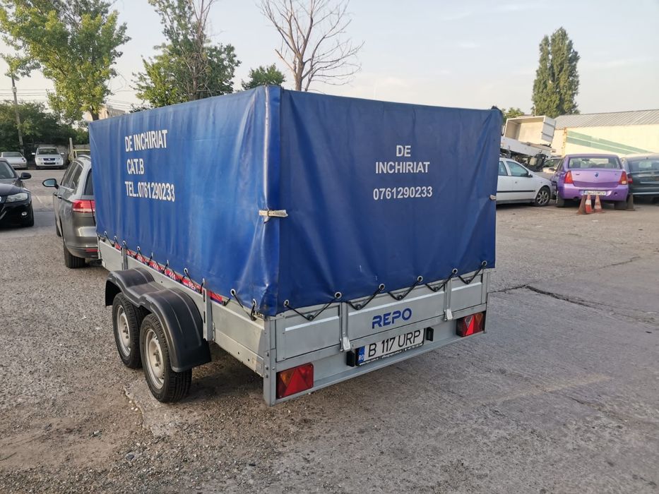 Inchiriere remorca 750 kg 3 metri. de volum se conduce cu B