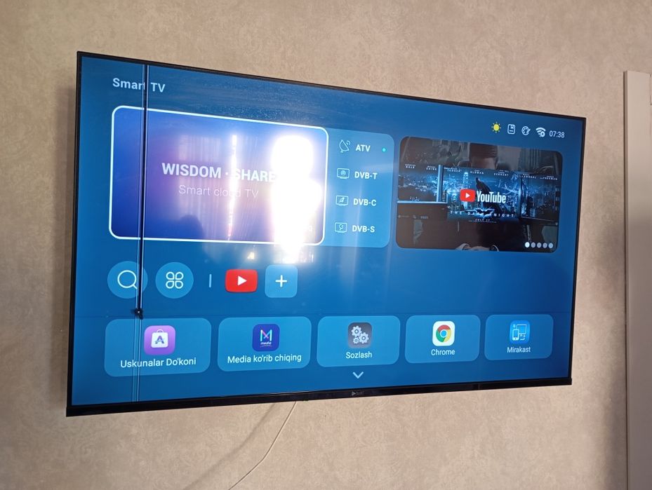 Televizor nomi S Smart 43 tali bitta aybi ekranda chiziq bor